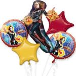 Captain Marvel Mylar Balloon Bouquet Inflated With Helium