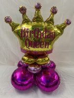 Birthday Queen Center Piece Mylar Balloon Inflated with Air