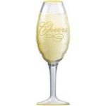Champagne Flute 38 Inch Mylar Balloon Inflated with Helium