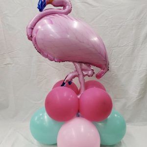 Flamingo Center Piece Latex & Mylar Balloon bouquet Inflated
