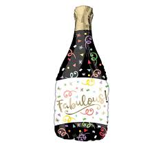 Fabulous Champagne Wine Bottle 36 Inch Mylar Balloon Inflated with Helium