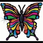 Neo Butterfly 33inch Mylar balloon Inflated 0