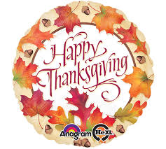 Thanksgiving leave 17 inch Mylar Balloon Inflated