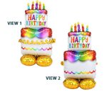 50" Birthday Cake Balloon  Inflated -Fill With Air Only