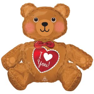 Valentine-25" Sitting Bear Multi-Balloon Inflated with Air Only