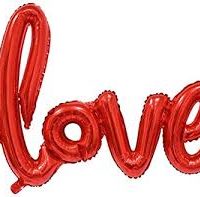 Happy Valentines LOVE Letter Balloon Banner 25" x 42" Inflated - Air Fill Only