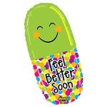 Mighty Bright Feel Better Soon Mylar Balloon Inflated With Helium