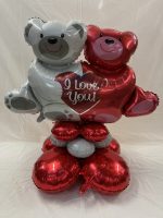 I Love You Bear Center Piece Valentine Mylar Balloon Inflated with Air