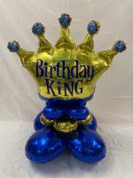 Birthday King Center Piece Mylar Balloon Inflated with Air