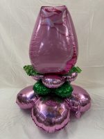 Rose Center Piece Valentine Mylar Balloon Inflated with Air