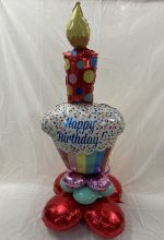 Birthday Cake Center Piece Mylar Balloon Inflated with Air