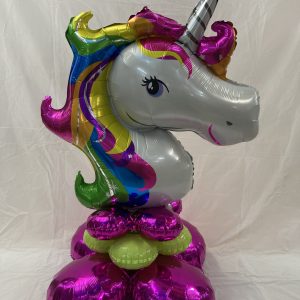 Unicorn Center Piece Mylar Balloon Inflated with Air