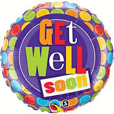 Get Well Soon w/dots Mylar Balloon 18 Inflated With Helium