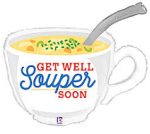 Get Well Souper Soon Mylar Balloon Inflated With Helium