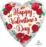 Happy Valentine's Day Heart Mylar Balloon 28 Inch Inflated
