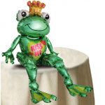 Valentine-28" Sitting Frog Multi-Mylar Balloon Inflated with Air