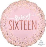 Sweet 16 Pink Dots Mylar Balloon 18 Inch Inflated