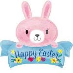 32" Easter Bunny Mylar Balloon Inflated