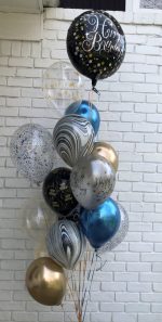 Elegant Birthday Party Balloon Bouquet Inflated with Weight