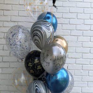 Elegant Birthday Party Balloon Bouquet Inflated with Weight