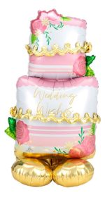 Wedding Cake Wishes Mylar Balloon 52Inch Inflated - Air only
