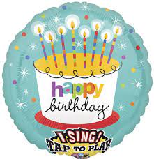 Happy Birthday Cake (Music) Singing 28 inch Mylar Balloon Inflated