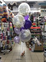 Elegant Happy Birthday Latex balloon  Bouquet Inflated With Helium and attached to weight