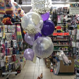 Elegant Happy Birthday Latex balloon  Bouquet Inflated With Helium and attached to weight