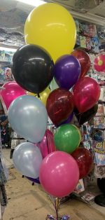 Colorful Latex balloon  Bouquet Inflated With Helium and attached to weight