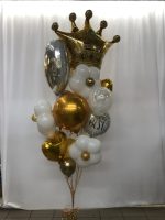 Elegant Crown balloon  Bouquet Inflated With Helium and attached to weight
