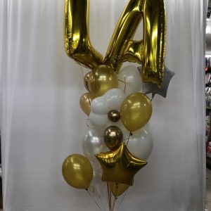 Elegant Balloon Bouquet with Initial Letter Inflated With Helium and Weight