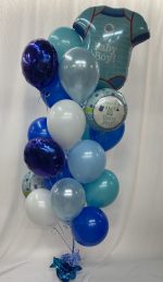 Elegant Baby Balloon Bouquet Inflated With Helium and attached to Weight