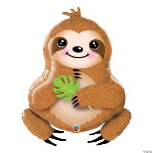 Sweet Sloth 39 inch Mylar Balloon Inflated