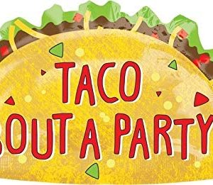 Taco Bout A Party Mylar Balloon 33 inch Inflated