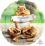Thank You Squirrel Mylar Balloon 18 Inch Inflated