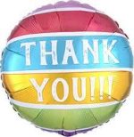 Thank You with Multi Color Mylar Balloon 18 Inch Inflated