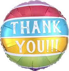 Thank You with Multi Color Mylar Balloon 18 Inch Inflated