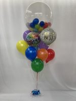 Elegant Bright Color Mixed Size Mylar and 11" Latex Balloon Bouquet Inflated With Weight