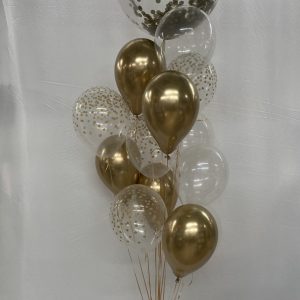 Elegant Balloons Bouquet with 24" Clear with confetti Inflated