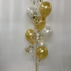 12 - 12"  Classic Latex Balloons Bouquet Inflated Attached with Weight