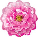 Pink Peony Flower 33in Mylar Balloon Inflated with Helium
