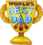 World's Best Dad Mylar Balloon 27 inch Inflated