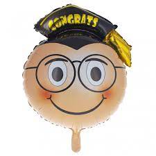 Congrats Grad Smile Face Inflated Mylar Balloon