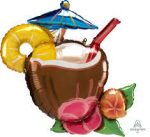 Coconut Pina Colada Drink 30in Mylar Balloon Inflated