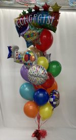 Elegant Congratulations Mixed Size Mylar and Latex Balloon Bouquet Infloated
