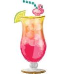 Flamingle Tropical Drink 41in Mylar Balloon Inflated