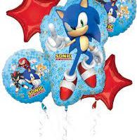 Sonic the Hedgehog Mylar Balloon Bouquet Inflated