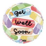 Cheerful Get Well Soon Bandage Mylar Balloon 18 Inflated