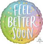 Feel Better (get well) Soon With Gold Dots Mylar Balloon 28in Inflated