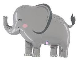 Jungle Elephant 33 Inch Mylar Balloon Inflated